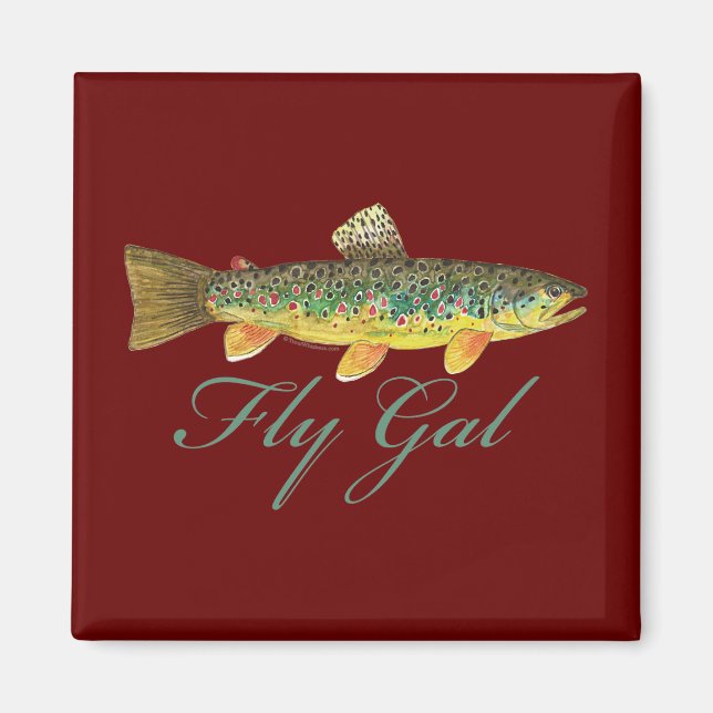 Fly Fishing Woman Magnet (Front)
