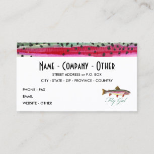 Fly Fishing Woman's Business Card