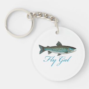Fly Fishing Women Key Ring