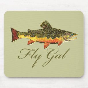 Fly Fishing Women Mouse Mat