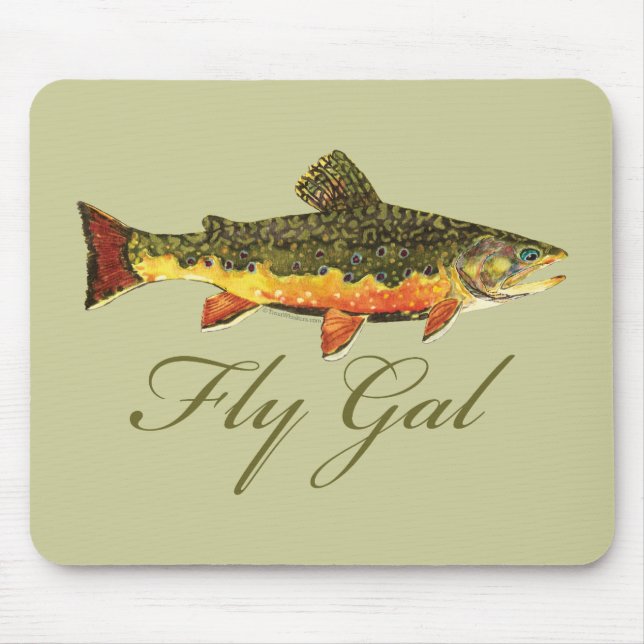 Fly Fishing Women Mouse Mat (Front)