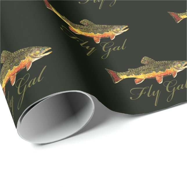 Fly Fishing Women Wrapping Paper (Roll Corner)