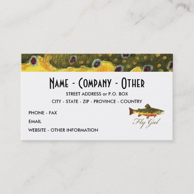 Fly Fishing Women's Business Card (Front)