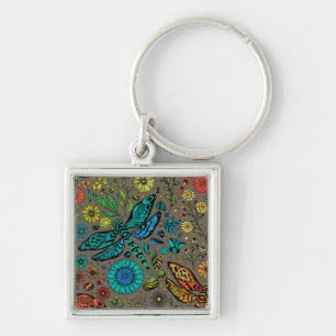 Fly, fly dragonfly on brown key ring