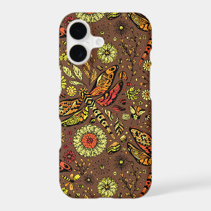 Fly, fly dragonfly on cinnamon brown