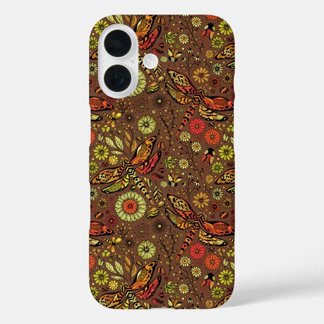 Fly, fly dragonfly on cinnamon brown Case-Mate iPhone case (Back)