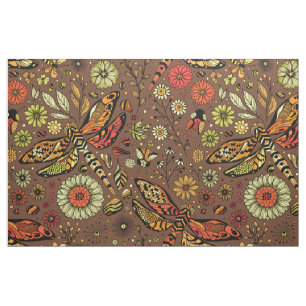 Fly, fly dragonfly on cinnamon brown fabric