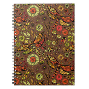 Fly, fly dragonfly on cinnamon brown notebook