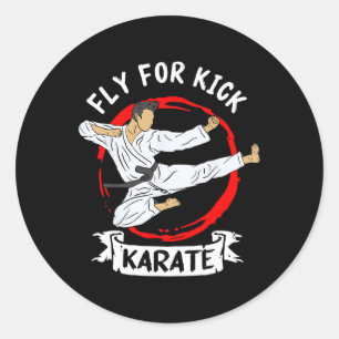 Fly For Kick Karate Classic Round Sticker