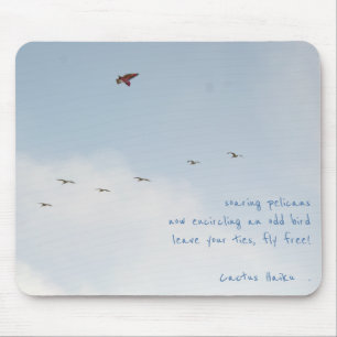 Fly Free Kite with Pelicans (personalizable) Mouse Mat