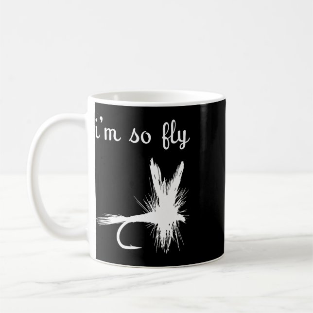 Fly Funny Fishing  Coffee Mug (Left)