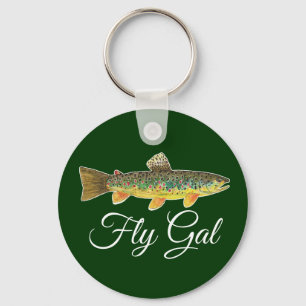 FLY GAL - Fly Fishing Fisherwoman Woman's Key Ring