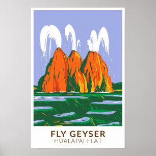 Fly Geyser Hualapai Flat Nevada Vintage Poster