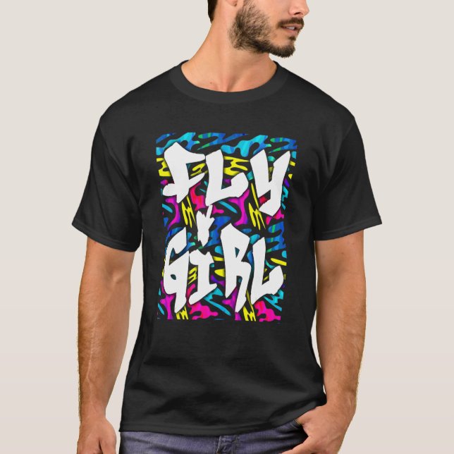 Fly Girl 80s 90s Retro Women Girls T-Shirt (Front)