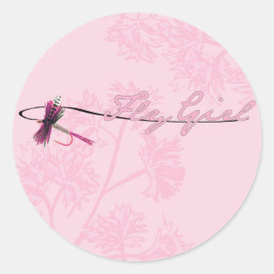 Fly Girl Classic Round Sticker