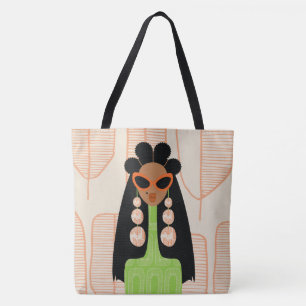Fly Girl Orange and Green Shoulder Tote