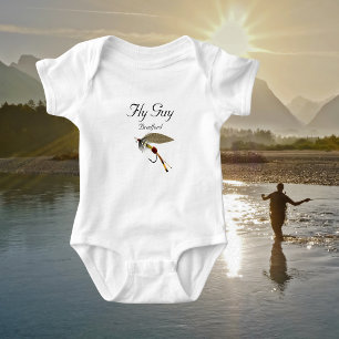 Fly Guy Fishermen Flyfishing Trout Flies  Baby Bodysuit