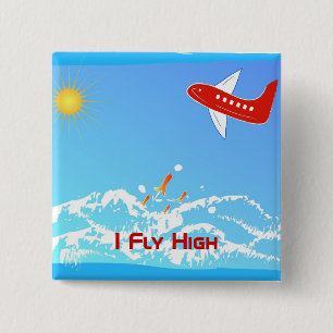 Fly High 15 Cm Square Badge