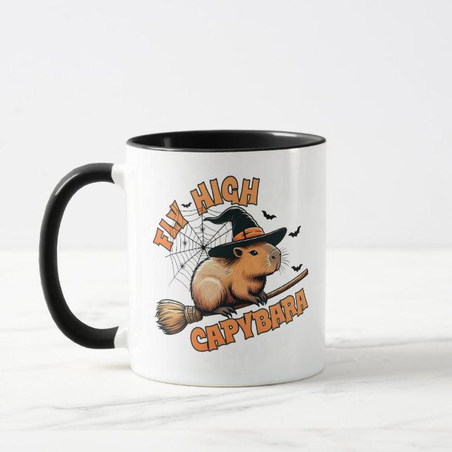 Fly High Capybara Halloween Mug (Left)