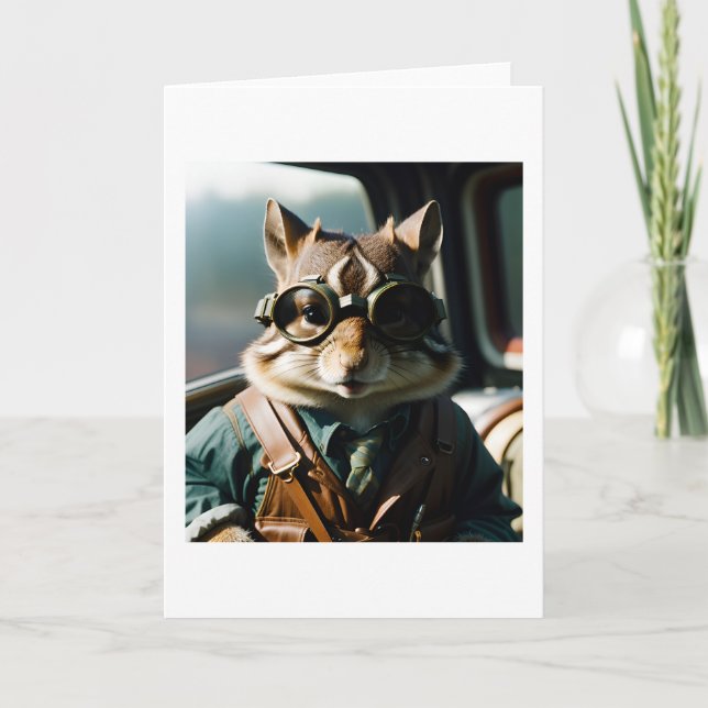 Fly high! Celebration Chipmunk card (Front)