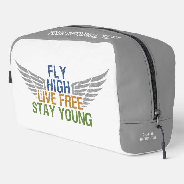 FLY HIGH custom name Dopp Kit (Right Corner)