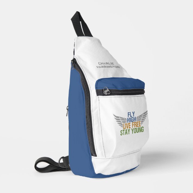 FLY HIGH custom name Sling Bag (Left Corner)