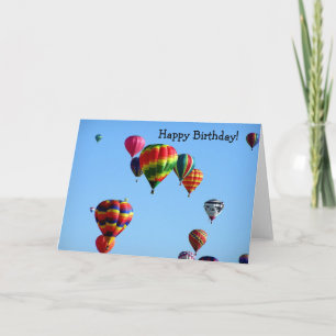 Fly high: Happy Birthday Card ans hot-air Nalloons