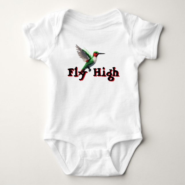 Fly High Hummingbird Baby Bodysuit (Front)