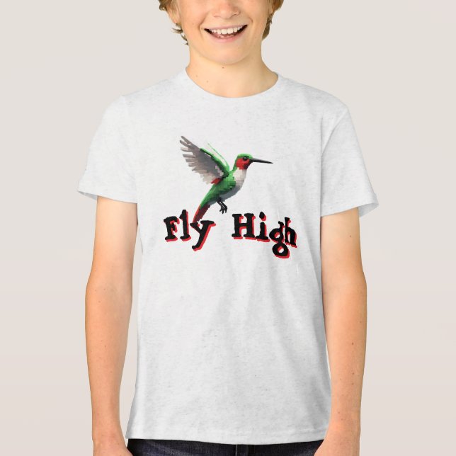 Fly High Hummingbird Tri-Blend Shirt (Front)