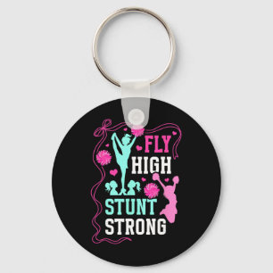 Fly High Stunt Strong Cheer Flyer Cheerleading Fly Key Ring
