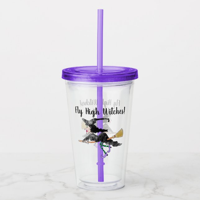 Fly High Witches Acrylic Tumbler (Front)