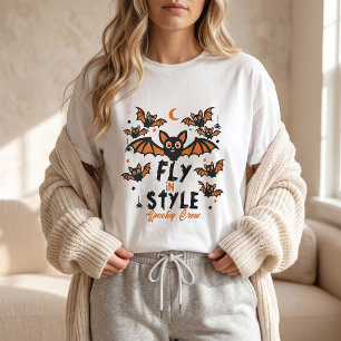 Fly In Style Spooky Crew Cute Bat Halloween T-Shirt