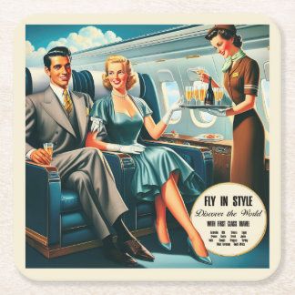 Fly In Style Square Paper Coaster