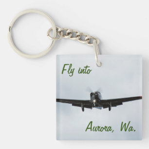 Fly into Aurora, Washington Key Ring