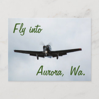 Fly into Aurora, Washington Postcard