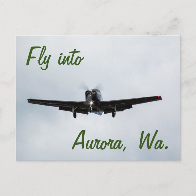 Fly into Aurora, Washington Postcard (Front)