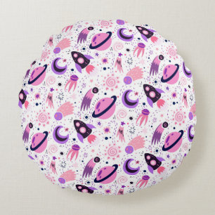 Fly into space!  round cushion