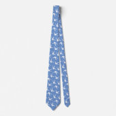 Fly Like a Bird Blue and White Swallow Pattern Tie (Front)