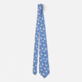 Fly Like a Bird Blue and White Swallow Pattern Tie (Back)