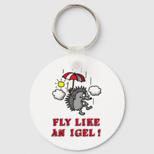 fly like an igel key ring