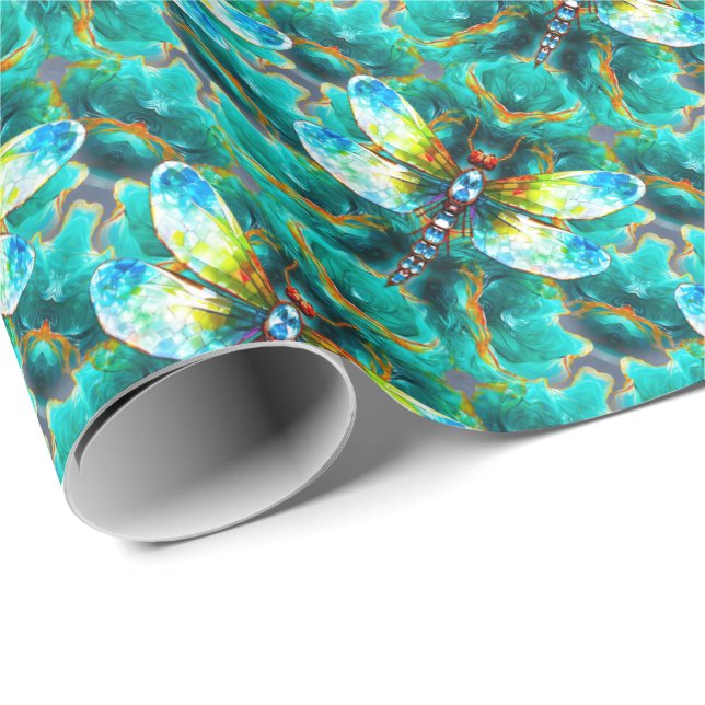 Fly Me Away Dragonfly Lovers Wrapping Paper (Roll Corner)