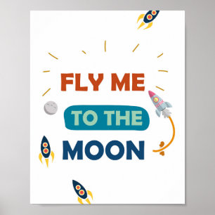 Fly Me to the Moon Digital Printable Poster