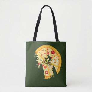 Fly me to the pizza moon tote bag