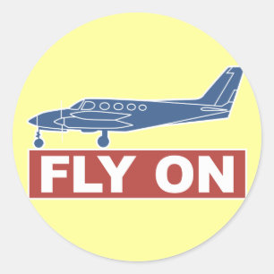 Fly On - Aeroplane Classic Round Sticker