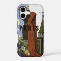Fly Paris France Vintage Travel Poster