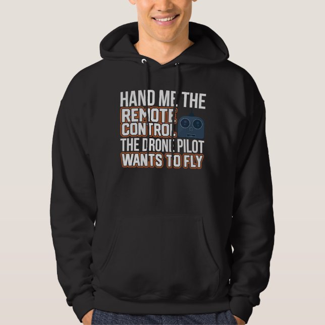 Fly quadrocopter pilot drone model maker hoodie (Front)