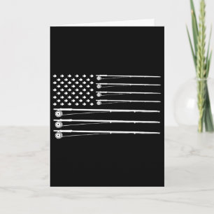 Fly Rod Fishing American Flag Card