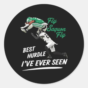 Fly Saquon Fly Best Hundle I've Ever Seen Eagles B Classic Round Sticker