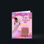 Fly Sister African American Birthday  Card<br><div class="desc">This beautiful and elegant birthday card features pink and purple roses,  and an African American woman in a pink gown.  Get this classy and cute birthday cards for your sister and put a smile on her face.</div>