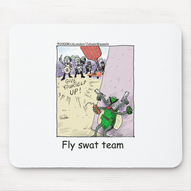 Fly Swat Team Funny Police Gifts & Collectibles Mouse Mat (Front)